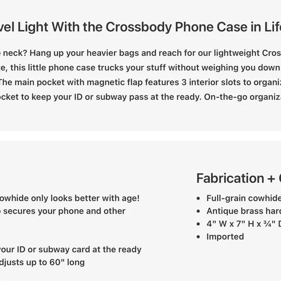 NWT Leather Crossboddy Phone/Card Case - Picture 6 of 6